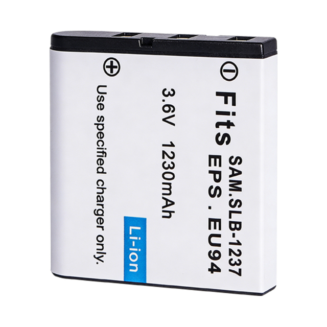 Fit for Samsung Digimax L70 L80 Cameras Replacement Battery Accessories 3.6V 1230mAh Li-ion A+ Chip SLB-1237 Digital Batteries