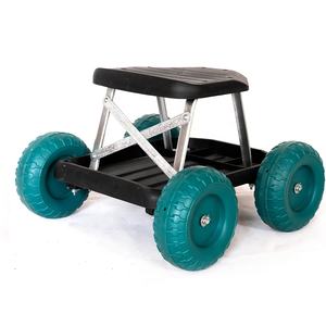 पोर्टेबल लाइटवेट स्टैकेबल टूल स्टोरेज गार्डन वर्क ट्रॉली कार्ट टूल्स वर्क व्हील्ड गार्डनिंग सीट 4 पहियों के साथ - Product Image 5