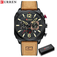 Montre-bracelet pour homme Curren 8398, nouvelle montre-bracelet en cuir de luxe à quartz, fabriquée en usine, avec boîte cadeau.