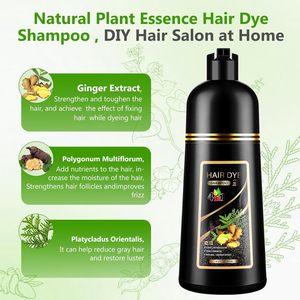 Shampoo Colorante Permanente alle Erbe di Grado Cosmetico, <span class=keywords><strong>Senza</strong></span> <span class=keywords><strong>Ammoniaca</strong></span>, Formula Nutriente, Copre i Capelli Bianchi e Grigi, Facile da Applicare - Product Image 5