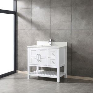 Mueble de Baño Moderno de Madera Maciza y Contrachapada Resistente al Agua con Espejo Enmarcado y Lavabo de Cerámica para Uso en Hoteles y Cocinas, Hecho en Vietnam - Product Image 3