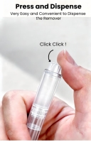 MyBeautyNails Stylo à huile sans acétone, dissolvant de colle gel solide pour faux ongles à presser, adhésif gelée réutilisable pour retirer les faux ongles
