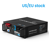 Pack de batteries LiFePO4 5 kWh 25,6 V 200 Ah à montage en rack avec écran LCD et BMS intelligent pour stockage d'énergie solaire