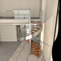 Einfach zu Installierende Maßgefertigte Moderne Langlebige Sichere Umweltfreundliche Wohnung Innen-Metallstufen Wendeltreppe