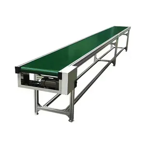 Portable Belt Conveyor System Small Green Pvc Smart Plastic Chain Universal Suppliers Transfer Conveyer Strip Round Truck