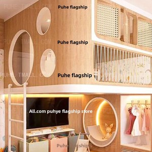 Cama litera minimalista de madera maciza con tobogán de madera para jóvenes, estilo Hong Kong, cama superior con área de juegos inferior, personalizada - Product Image 3