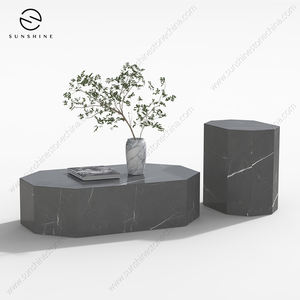 Table basse ovale en travertin durable au design classique et moderne personnalisée pour la maison, le salon et l'entrée au bureau - Product Image 1