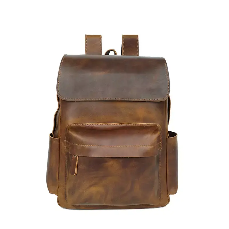 Classical handmade designer Antique Genuine Cow Leather Backpack Outdoor Travel Bags Business Laptop Back pack