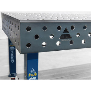 SteelPlus GPPH 1x0.6m wheeled <b>welding</b> <b>bench</b>, 12mm thick, 16mm holes, 100x100mm grid - Product Image 3