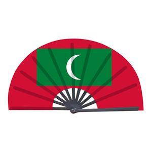 Drapeau des Maldives Ventilateur de poche 33cm Île de l'océan <span class=keywords><strong>Indien</strong></span> Ventilateur décoratif léger à thème océanique ouvert et fermé - Product Image 1