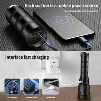 Lampe torche LED haute puissance 1000 lumens de haute qualité, longue portée, avec zoom réglable, rechargeable par USB, IP65, faisceau de 500-600 m