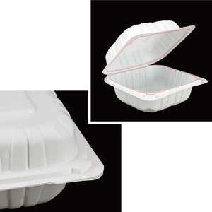 Caja de concha de embalaje de 5 pulgadas blanca caja para <span class=keywords><strong>hamburguesas</strong></span> contenedor desechable de alimentos microondable - Product Image 5