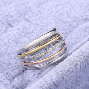 Anillo de Diamantes F262, Oro Sólido de 18K, Corte Brillante Redondo, Color G Natural, Anillo de Boda Clásico Unisex - Product Image 4