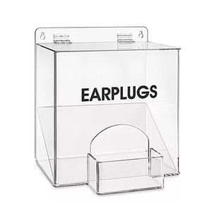 موزع سدادة أذن أوتوماتيكي من الأكريليك سدادات أذن قابلة لإعادة الاستخدام مع موزع بشعار محفور لطاولة أو مثبت على الحائط - Product Image 1