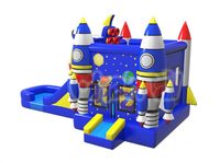 Fusée spatiale intérieure extérieure commerciale Water Combo Bounce House videur gonflable pour enfants château de saut avec toboggan