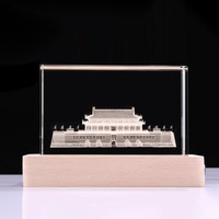 Cube photo en cristal K9 3D gravé au laser, 5*5*8cm, bloc de cristal rectangulaire vierge avec lumière LED pour cadeau, vente en gros