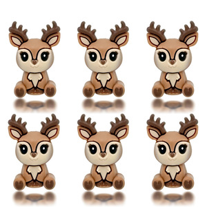 New Style 3D Stereo <b>Silicone</b> <b>Beads</b> Christmas Elk Animal Childrens Beaded Pen Loose Accessories Stock Wholesale Literature Art - Product Image 5
