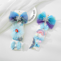 Grampos de cabelo, 5 pçs/set laços flor menina bebê doce princesa chiffon crianças grampos de cabelo grampos acessórios de cabelo do bebê