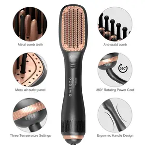 3 in 1 Hot Air Comb Hair Dryer Brush Blow Dryer Hair Curler Straightener Multi-function Hair Styling Products