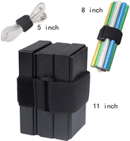 Nouveauté : Sangles auto-adhésives en nylon 100 % noir de haute qualité pour câbles, avec boucle, vente directe