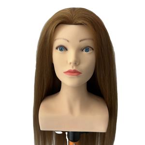 Tête de mannequin très longue à cheveux mixtes avec épaules, pour formation en <span class=keywords><strong>coiffure</strong></span> et cosmétologie, modèle de poupée pour entraînement de <span class=keywords><strong>coiffure</strong></span> - Product Image 2