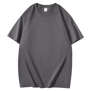 Camiseta de algodón puro transpirable con cuello redondo y hombros caídos, estilo urbano, <span class=keywords><strong>doce</strong></span> colores, manga corta, 200g, al por mayor - Product Image 2