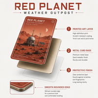 Cartes à collectionner en métal Premium Red Planet, impression UV HD personnalisée, acier inoxydable, pour les fans de science-fiction et cadeau de luxe