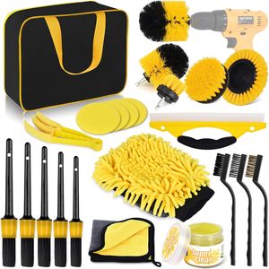 Kit <span class=keywords><strong>de</strong></span> 22 Piezas para Limpieza <span class=keywords><strong>de</strong></span> Ruedas <span class=keywords><strong>de</strong></span> Coche, Cepillos para Taladro, Detallado <span class=keywords><strong>Interior</strong></span> <span class=keywords><strong>de</strong></span> Automóviles - Product Image 1