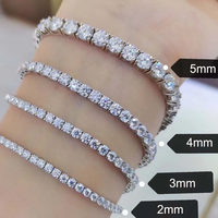 Bracelet Tennis en Argent 925 MaiYi en Gros, 3mm 4mm 5mm, Hip Hop, Moissanite, Bracelet Tennis pour Hommes