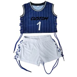 Sports personnalisés grande taille été sans manches polyester Biker Shorts ensembles pour femmes deux pièces ensemble vêtements haut court - Product Image 1