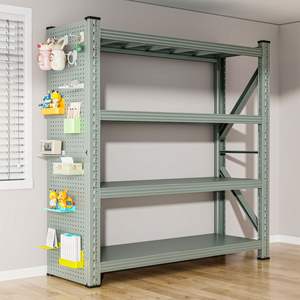 Étagère de rangement réglable à 4 niveaux Hj-Hlshj pour chambre à coucher, unité d'étagère métallique multifonctionnelle avec panneaux perforés - Product Image 4