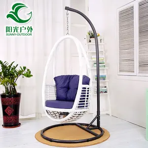 Garden Furniture Swing Chair Indoor Outdoor Egg Shaped Swing Chair Patio Hanging Rattan Swing Egg Chair With Stand