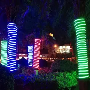 Bande <span class=keywords><strong>LED</strong></span> néon en silicone, <span class=keywords><strong>tube</strong></span> flexible étanche IP67, ruban en gel de silice rond 270/360°, diffuseur de canal SMD2835 12V/24V pour jardin et extérieur - Product Image 6