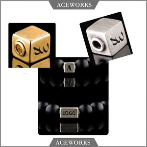 Perles en métal argentées 925 brossées et gravées sur mesure Aceworks CM9993 avec logo gravé au laser - Product Image 2