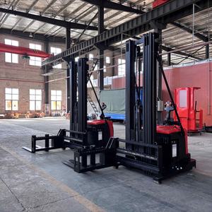 Apilador eléctrico de horquilla lateral de pie de pasillo estrecho con elevación libre - Product Image 6