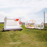 Maison de rebond de fête blanche gonflable 3M/4M de diamètre dôme Igloo en cristal clair extérieur tente de ballon à Air chaud dôme à bulles à vendre
