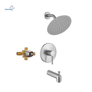 레버 핸들, 슬립 핏 스파우트 및 2.2 gpm 샤워 헤드가있는 욕조 및 샤워 밸브 트림