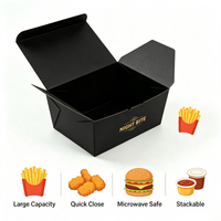 Boîte à emporter pliable en kraft de qualité alimentaire, trois tailles personnalisables, achat en gros pour riz, barbecue, snacks, traiteur, fournisseurs de détail