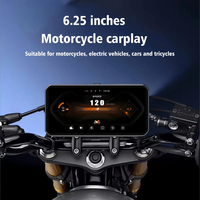 Caméra de moto 6,25 pouces avant et arrière, enregistreur, avertisseur d'angle mort BSD, Carplay, surveillance de la pression des pneus