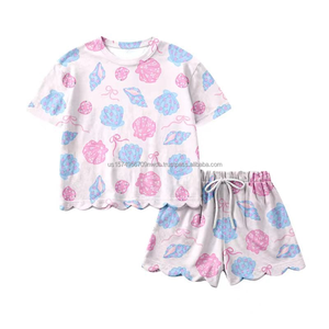 เสื้อผ้าเด็กผู้หญิงสไตล์ลำลองสีสันสดใสลายดอกไม้ สำหรับวันหยุดฤดูร้อน ผลิตจากผ้าฝ้ายออร์แกนิคนุ่มผสมสแปนเด็กซ์ ขายส่งเสื้อผ้าใหม่ - Product Image 5