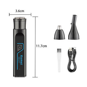 เครื่องโกนหนวดไฟฟ้า Kemei รุ่น KM-277 แบตเตอรี่แบบชาร์จได้ สำหรับผู้ชาย สีดำ ชุดอุปกรณ์ตกแต่งขน 3 in 1 - Product Image 5