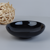 Bol à pâtes en céramique noir, Mini assiette de collation de 14cm, bol plat latéral de 5.5 pouces, 1 pièce