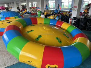 เรือดิสโก้หมุนน้ำเป่าลมยอดนิยม/เรือลากเป่าลมรูปยูเอฟโอสำหรับขาย - Product Image 5