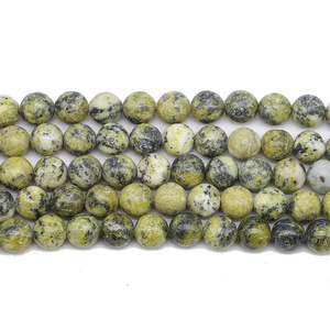 Natural Grass Yellow Turquoise Loose <b>Beads</b> Round <b>Stone</b> <b>Beads</b> For Bracelet Making Wholesale DIY Jewelry Making Supplies - Product Image 5