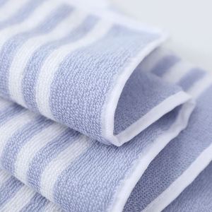 Serviette de toilette pour le visage, usage domestique, unisexe, super absorbante, sans peluches, pour sécher les mains et les cheveux, soin du visage quotidien, serviette rayée - Product Image 4