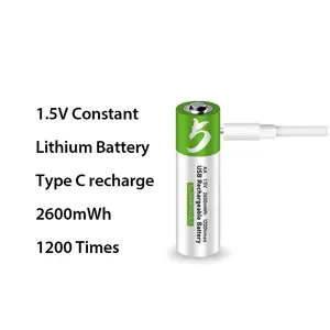 Amazon Hot Li-Ion Batterij Aa Aaa Type-C Port Oplaadbare Batterijen 2600mWh 1.5V Lithium Batterij Aa Aaa usb Li Ion Mobiele