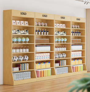 Rak Pajangan Toko Buku Kreatif Budaya Kayu Modern, Rak Bertingkat untuk Camilan, Perlengkapan Hewan Peliharaan, Alkohol, Salon Kecantikan - Product Image 1