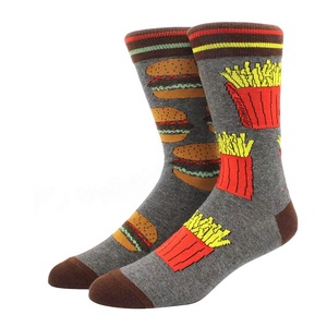 Vente en gros Nouveauté Fun Music Food Pattern AB Chaussettes Hommes Unisexe Crazy Funny Cotton Mismatched Crew Chaussettes - Product Image 3