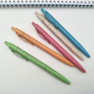 Elite Eco Click Ball Pen Degradable Wheat Straw with 1.0mm <b>Writing</b> Width Logo Pen for Promotions - Product Image 3