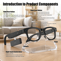 Lunettes intelligentes G1 Max avec étui de charge, caméra HD 8M, enregistrement vidéo 1080P, audio Bluetooth
